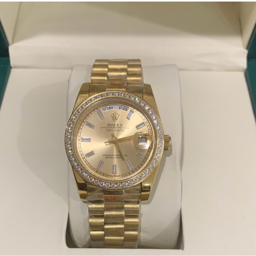 rolex womens gold daydate watch
